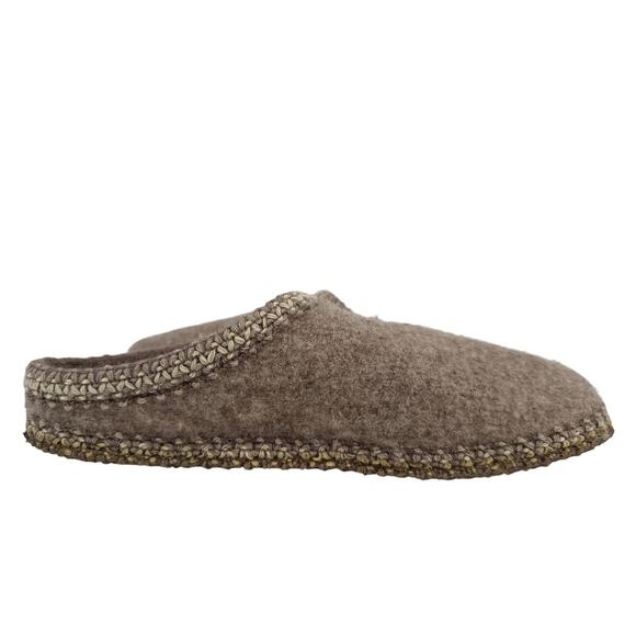 Haflinger AS Classic Slippers Mens EU42 US 9 Brown Natural Wool Felt Slip On - Picture 5 of 12